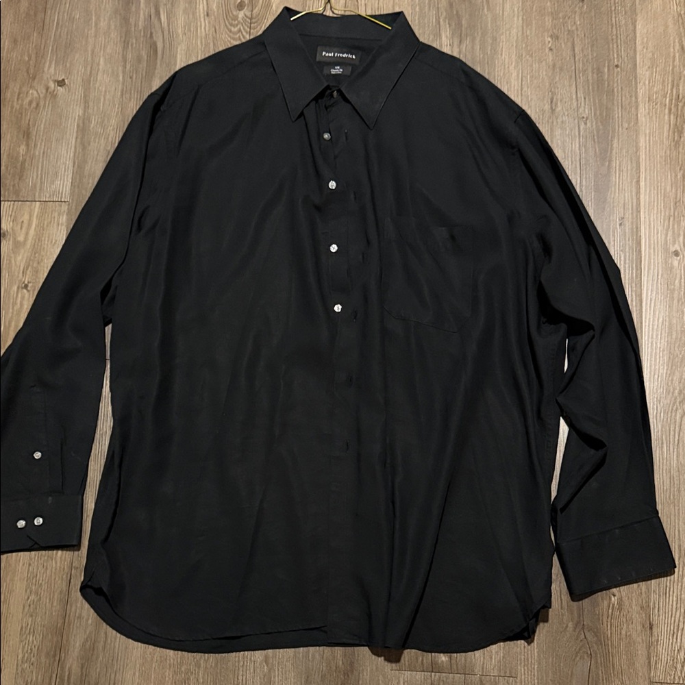 Paul Fredrick Black Casual Button Down Shirt